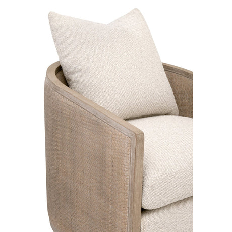 Curved Oak Swivel Club Chair | Living Essentials McGuire
