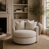 Round Petite Swivel Sofa | Living Essentials Lourne