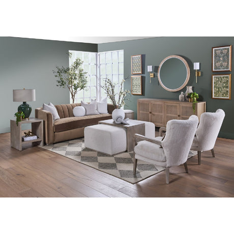 Modern European furniture - Cream Cushioned Lounge Chair - www.oroa.com