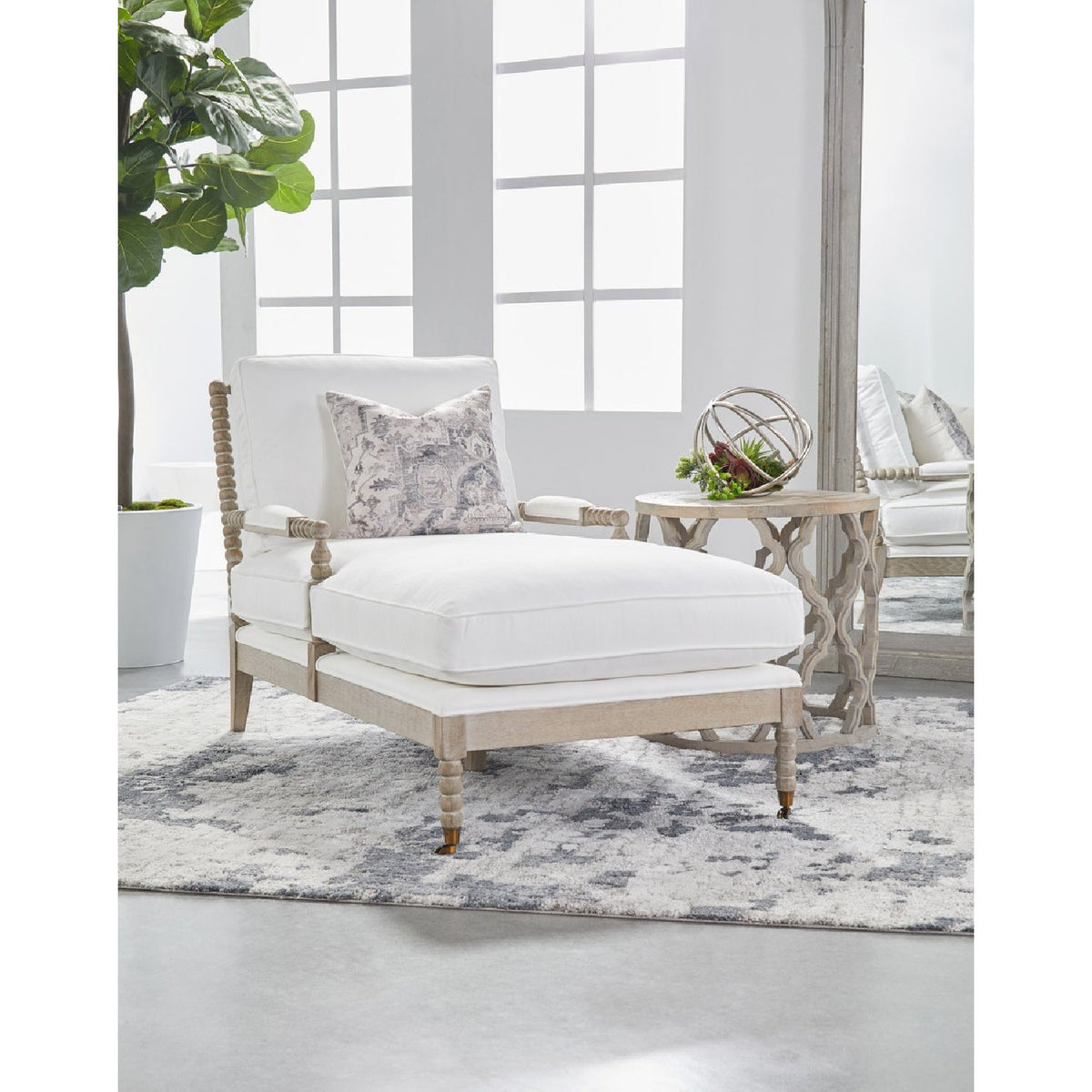 Gray Oak Chaise Lounge | Living Essentials Rouleau