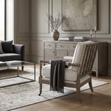 Modern European furniture - Cushioned Gray Oak Club Chair - www.oroa.com