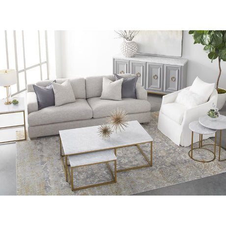 Skirted Swivel Club Chair | Living Essentials Faye