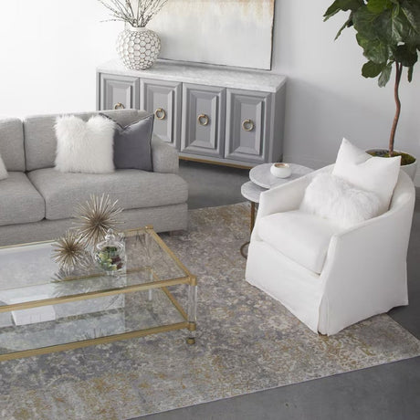 Skirted Swivel Club Chair | Living Essentials Faye