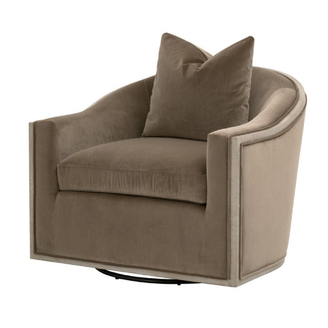 Cushioned Oak Swivel Club Chair | Living Essentials Paxton