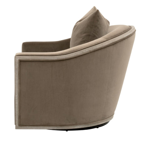 Cushioned Oak Swivel Club Chair | Living Essentials Paxton