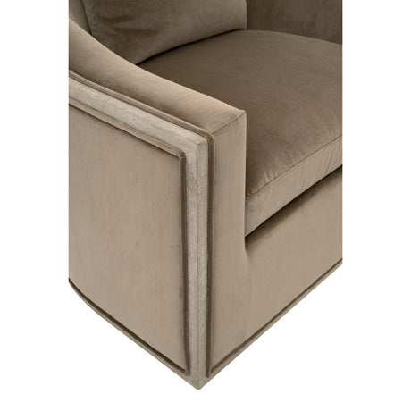 Cushioned Oak Swivel Club Chair | Living Essentials Paxton