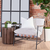 Modern European furniture - Brown Leather Strap Lounge Chair - www.oroa.com