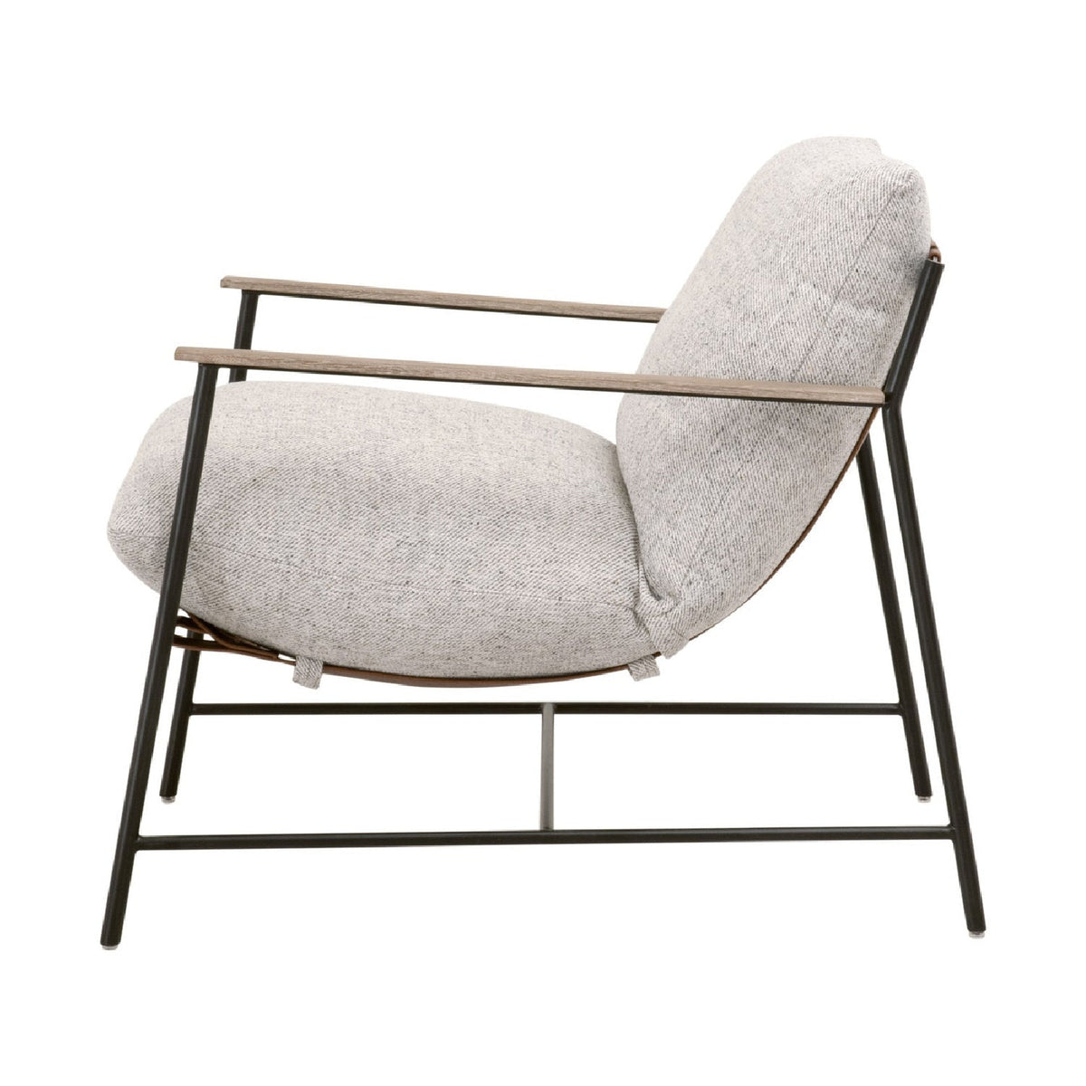Modern European furniture - Brown Leather Strap Lounge Chair - www.oroa.com
