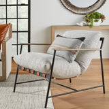 Modern European furniture - Brown Leather Strap Lounge Chair - www.oroa.com