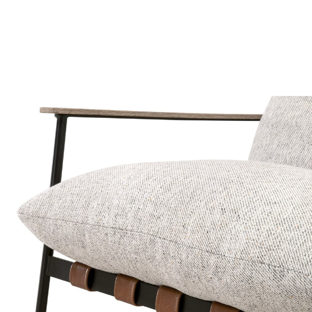 Modern European furniture - Brown Leather Strap Lounge Chair - www.oroa.com