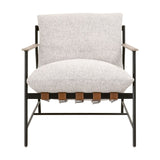 Modern European furniture - Brown Leather Strap Lounge Chair - www.oroa.com
