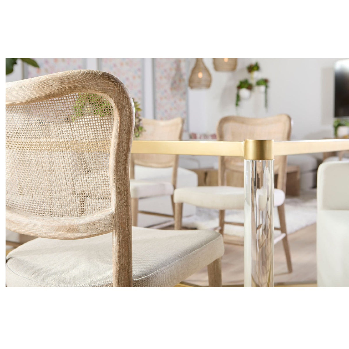 Cane-Back Dining Chair Set (2) | Living Essentials Cela