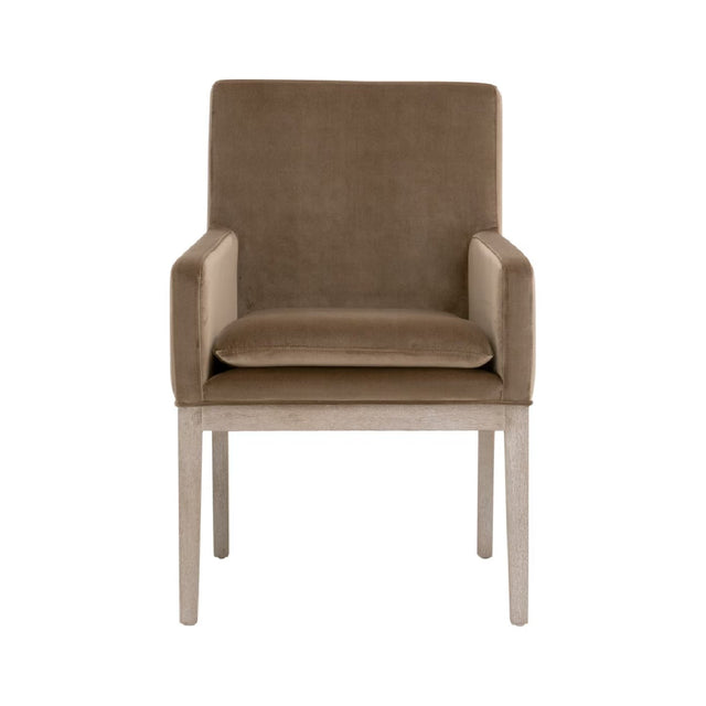 Modern European furniture - Brown Velvet Dining Armchair - www.oroa.com