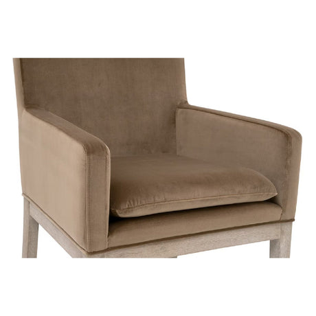Modern European furniture - Brown Velvet Dining Armchair - www.oroa.com