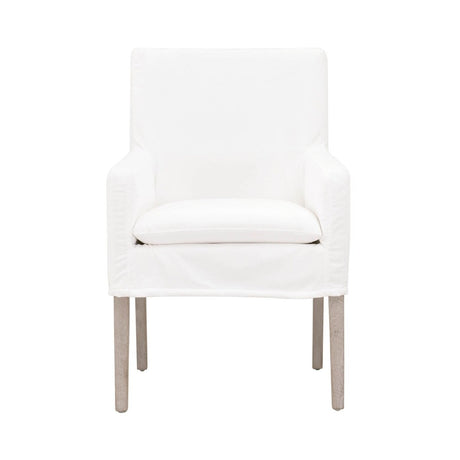 Modern European furniture - White Slipcover Dining Armchair - www.oroa.com