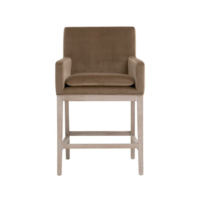 Modern European furniture - Brown Velvet Counter Stool - www.oroa.com