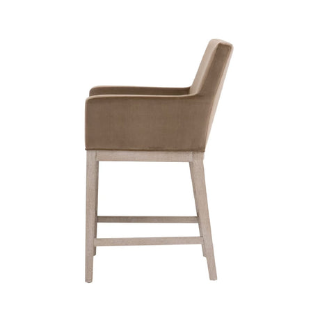 Modern European furniture - Brown Velvet Counter Stool - www.oroa.com