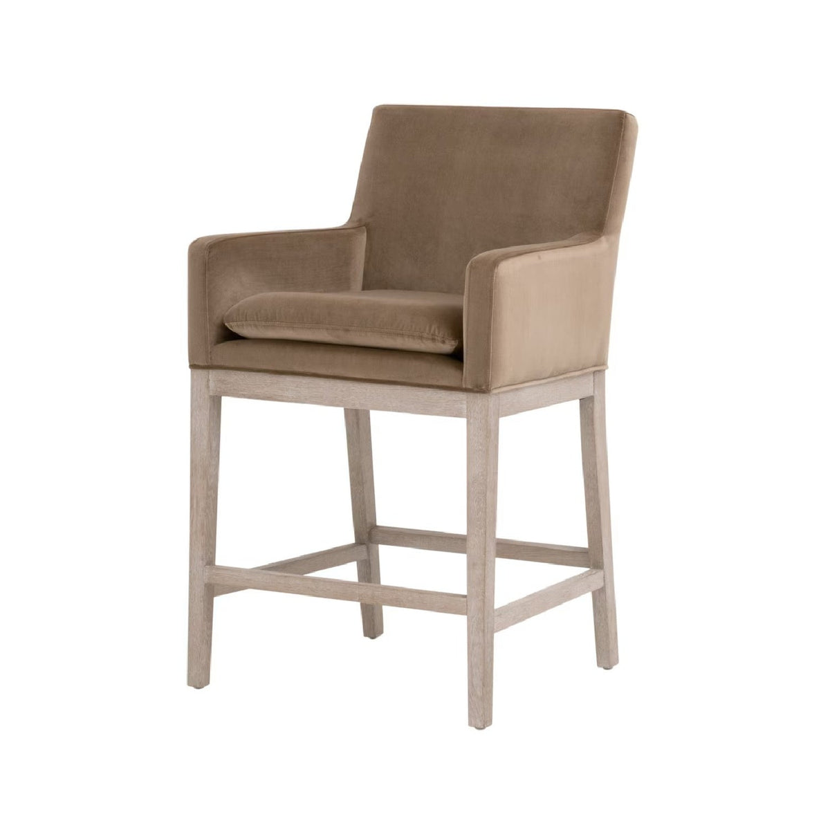 Modern European furniture - Brown Velvet Counter Stool - www.oroa.com