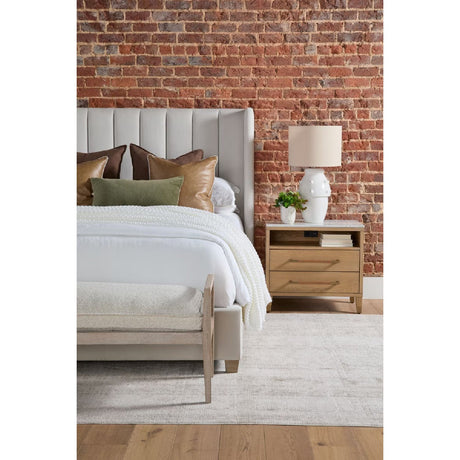 Cushioned Gray Oak Bench | Living Essentials Leone