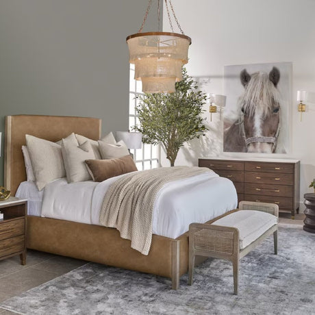 Cushioned Gray Oak Bench | Living Essentials Leone