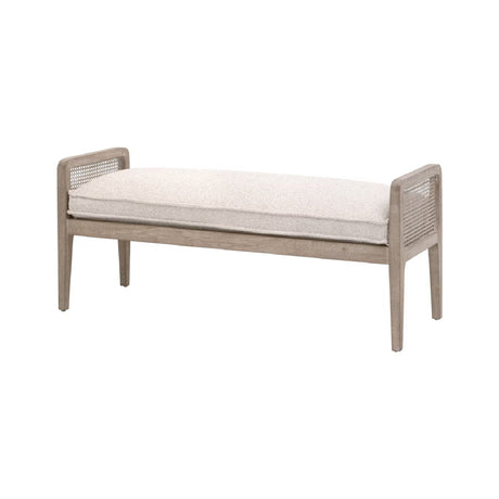 Cushioned Gray Oak Bench | Living Essentials Leone