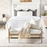 Cushioned Gray Oak Bench | Living Essentials Leone