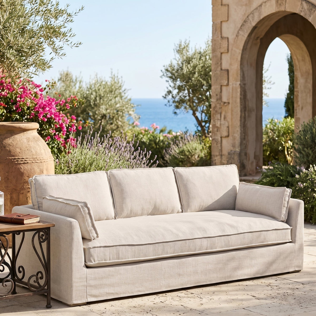 Modern European furniture - Taper-Armed Outdoor Sofa - www.oroa.com