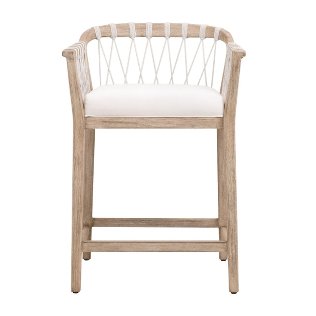 Modern European furniture - Hand-Wrapped White Rope Counter Stool - www.oroa.com