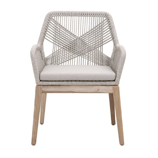 Modern European furniture - Taupe Flat Rope Outdoor Armchairs (2) - www.oroa.com