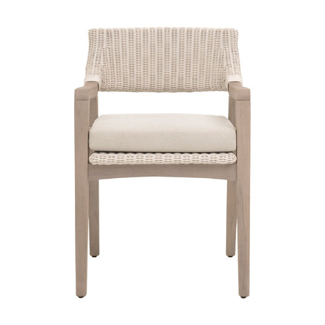Modern European furniture - White Rattan Outdoor Dining Armchair - www.oroa.com