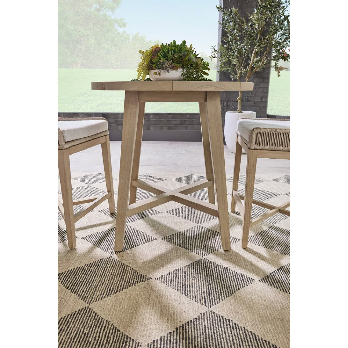 Modern European furniture - Outdoor Teak Round Counter Table - www.oroa.com