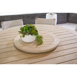 Round Teak Outdoor Dining Table | Living Essentials Boca