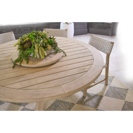 Round Teak Outdoor Dining Table | Living Essentials Boca