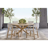 Round Teak Outdoor Dining Table | Living Essentials Boca