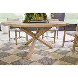 Round Teak Outdoor Dining Table | Living Essentials Boca