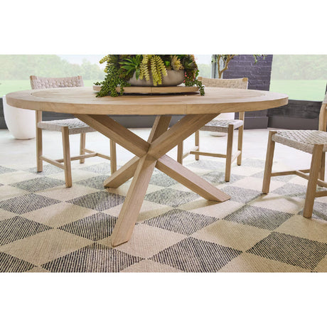 Round Teak Outdoor Dining Table | Living Essentials Boca