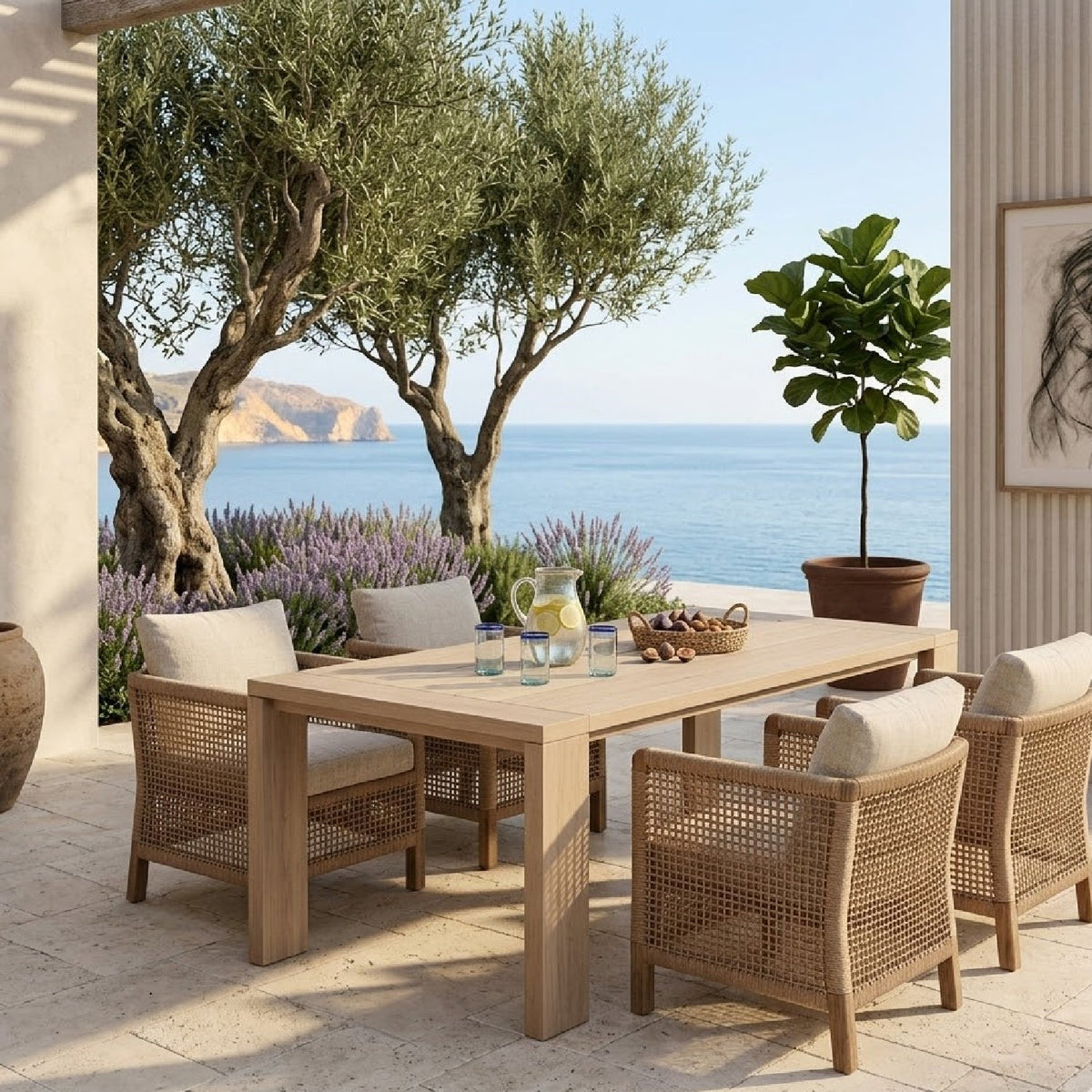 Modern European furniture - Teak Scandinavian Outdoor Dining Table - www.oroa.com