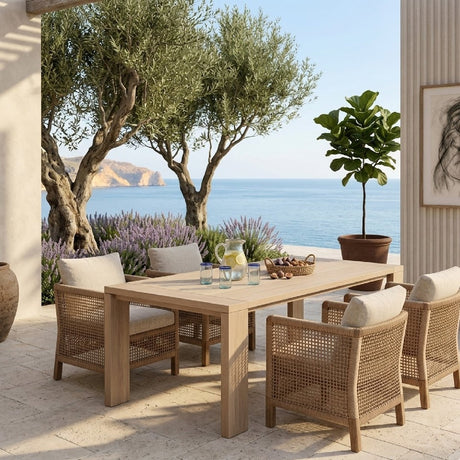 Modern European furniture - Teak Scandinavian Outdoor Dining Table - www.oroa.com