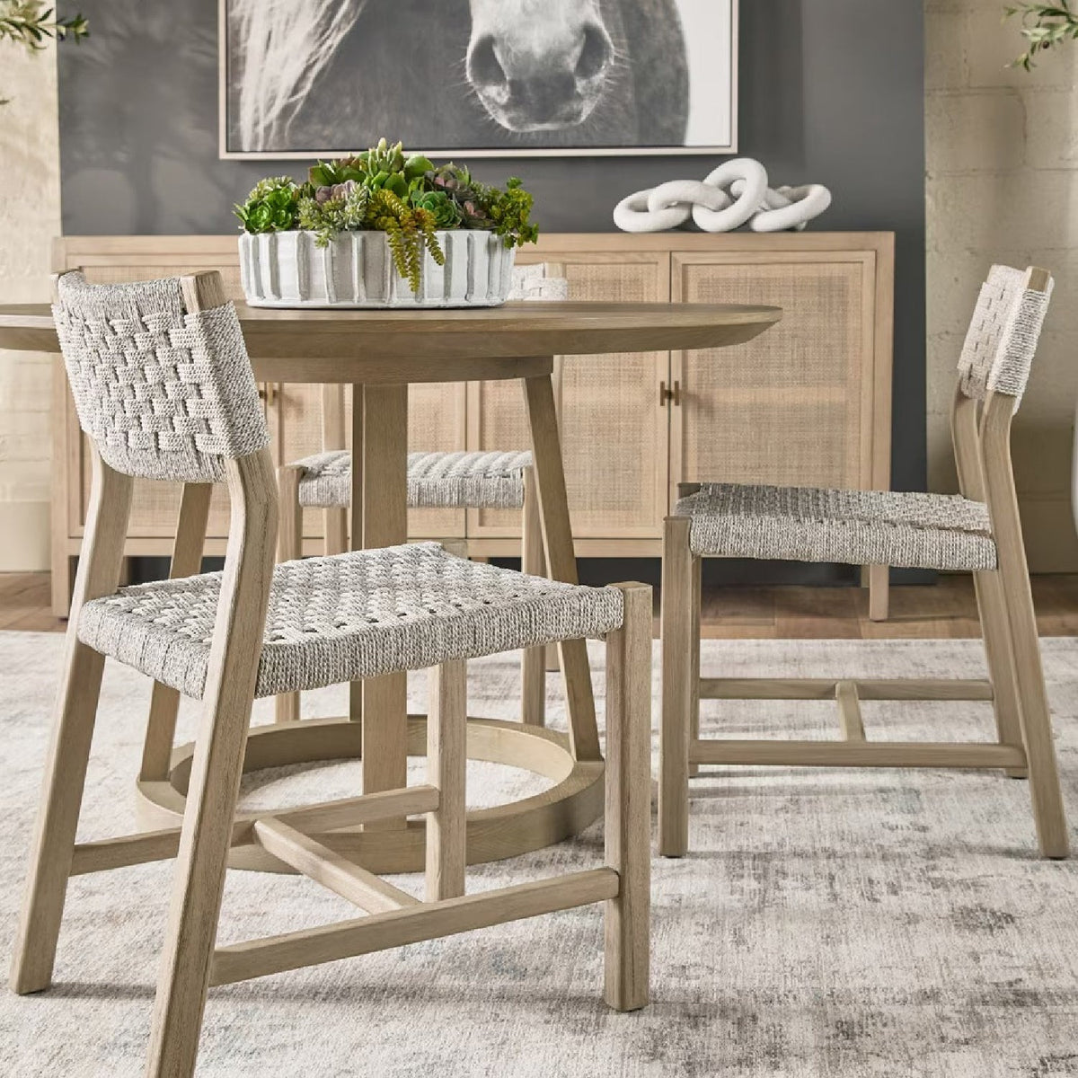 Modern European furniture - White Rope Indoor/Outdoor Dining Chairs (2) - www.oroa.com