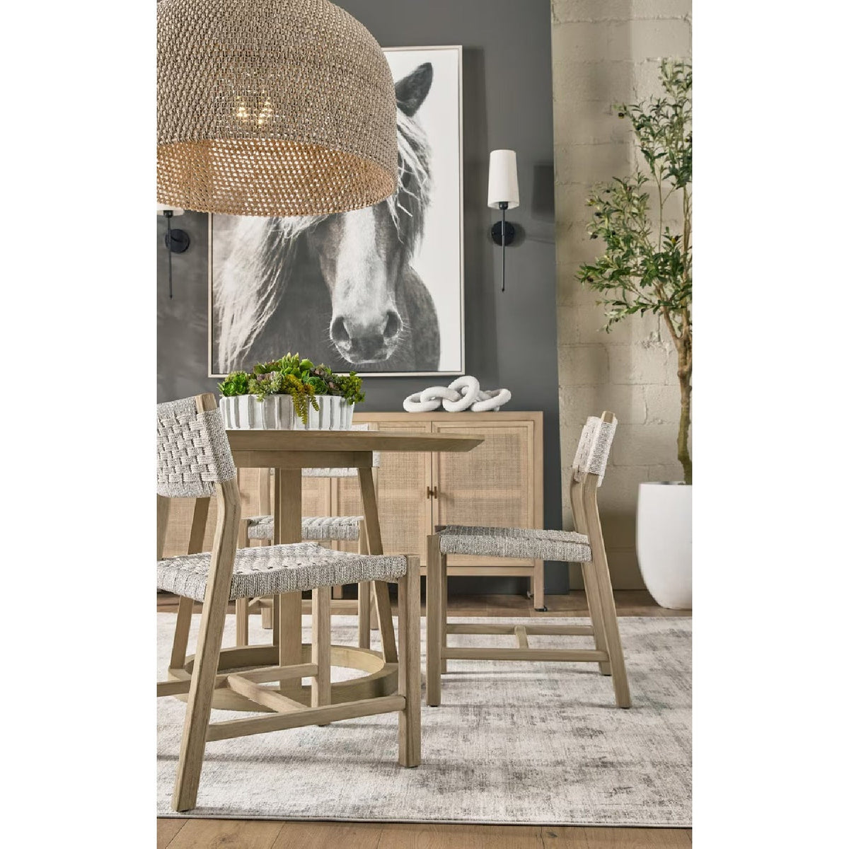Modern European furniture - White Rope Indoor/Outdoor Dining Chairs (2) - www.oroa.com
