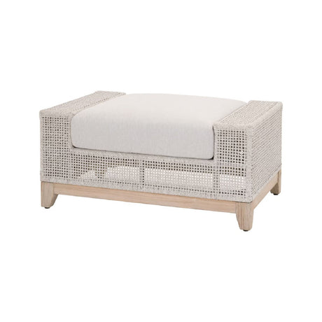 Modern European furniture - Beige Woven Rope Outdoor Ottoman - www.oroa.com