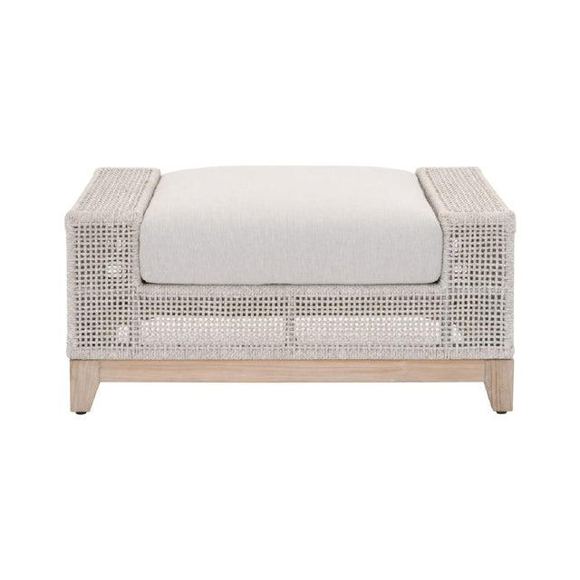 Modern European furniture - Beige Woven Rope Outdoor Ottoman - www.oroa.com
