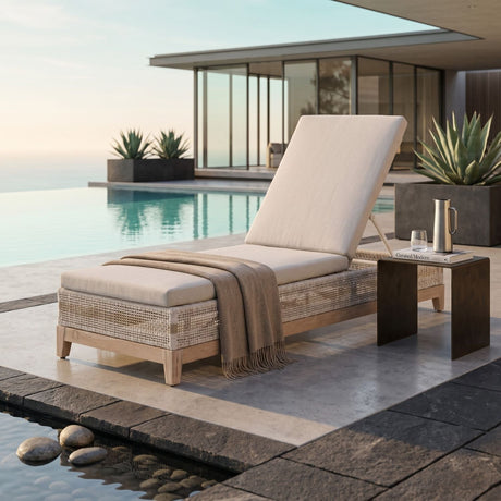 Modern European furniture - Taupe Stripes Outdoor Chaise Lounge - www.oroa.com