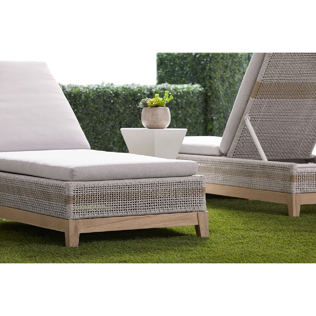 Modern European furniture - Taupe Stripes Outdoor Chaise Lounge - www.oroa.com