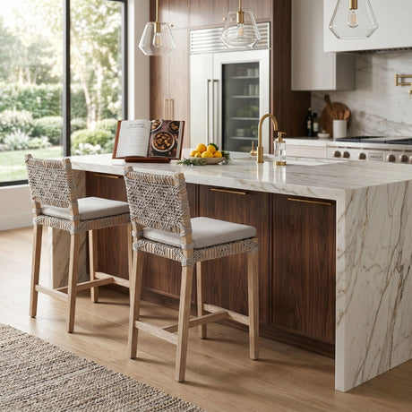 Modern European furniture - Interlaced Flat Rope Counter Stool - www.oroa.com