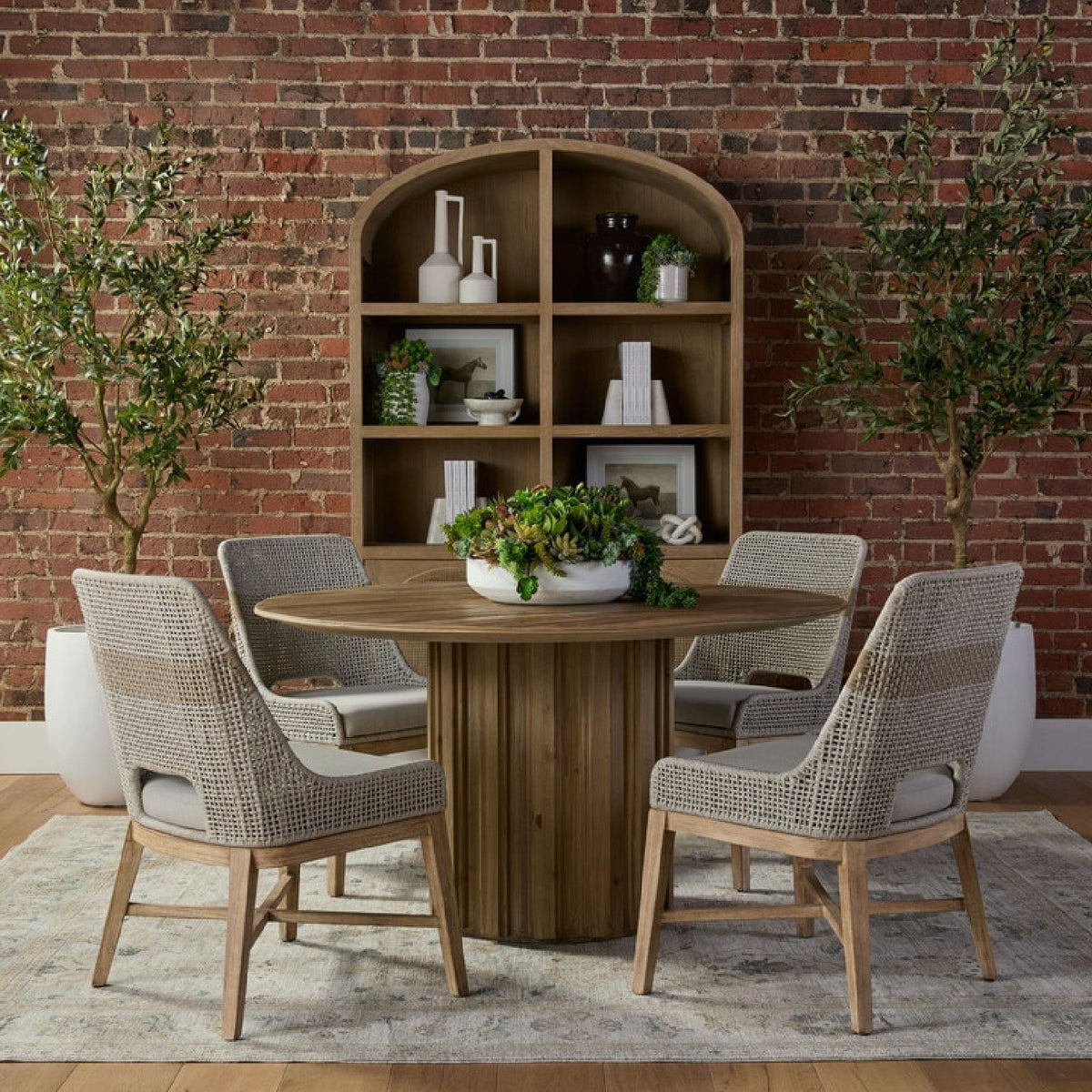 Modern European furniture - Taupe Stripe Rope Dining Chairs (2) - www.oroa.com