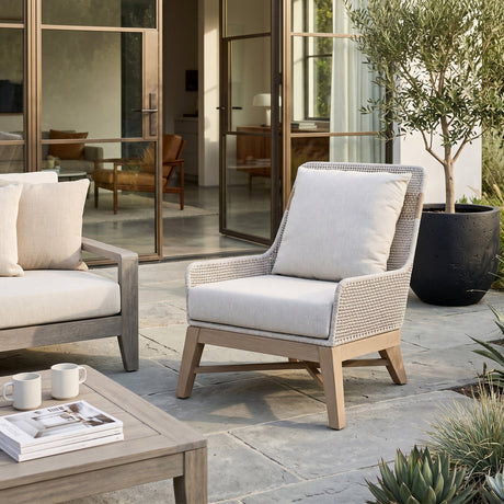 Modern European furniture - Taupe Rope Outdoor Club Chair - www.oroa.com
