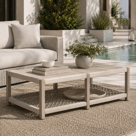Slatted Teak Outdoor Coffee Table | Living Essentials Wrap