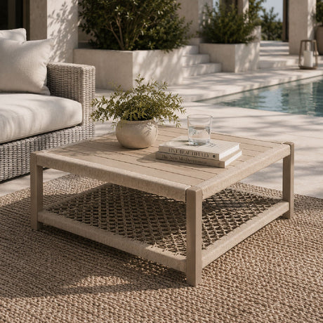 Teak Square Outdoor Coffee Table | Living Essentials Wrap