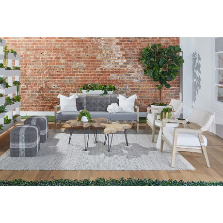 Modern European furniture - Woven Flat Rope Indoor/Outdoor Ottoman - www.oroa.com